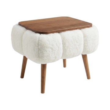 Mesa de centro FELPO 35x45 cm branca/nogueira