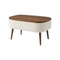 Mesa de centro FELPO 60x90 cm branca/nogueira