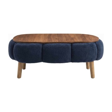 Mesa de centro FELPO 68x98 cm azul/nogueira
