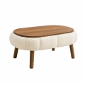 Mesa de centro FELPO 68x98 cm creme/nogueira
