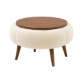 Mesa de centro FELPO diâmetro 45 cm bege/nogueira