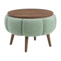 Mesa de centro FELPO diâmetro 45 cm verde/nogueira
