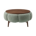 Mesa de centro FELPO Ø 60 cm verde/nogueira