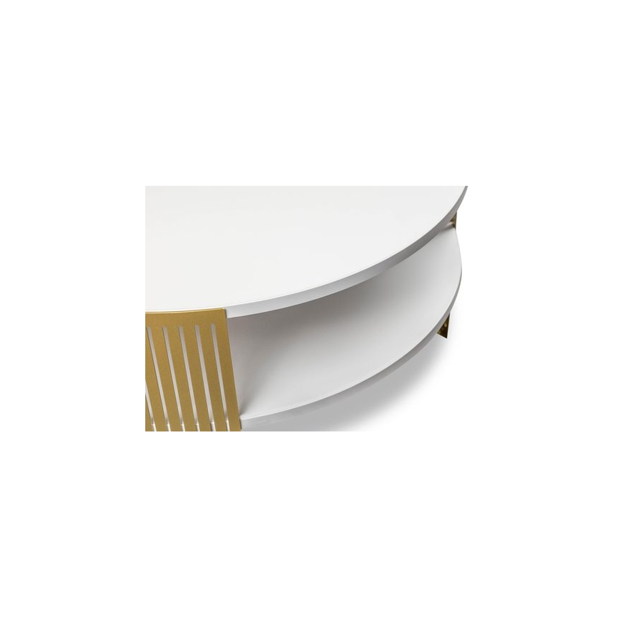 Mesa de centro FIKOLI 40x75 cm dourado/branco