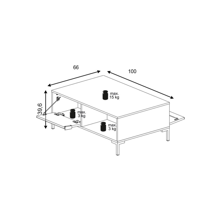Mesa de centro FLOP preta