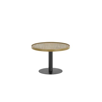 Mesa de centro FOCUS, diâmetro 60 cm, carvalho/preto