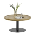 Mesa de centro FOCUS Ø 80 cm, carvalho/preto