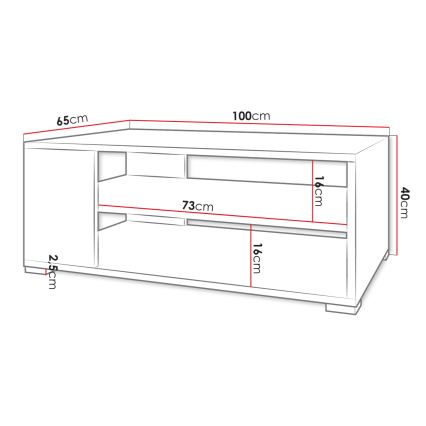 Mesa de centro GIMREN 100x40 cm branca