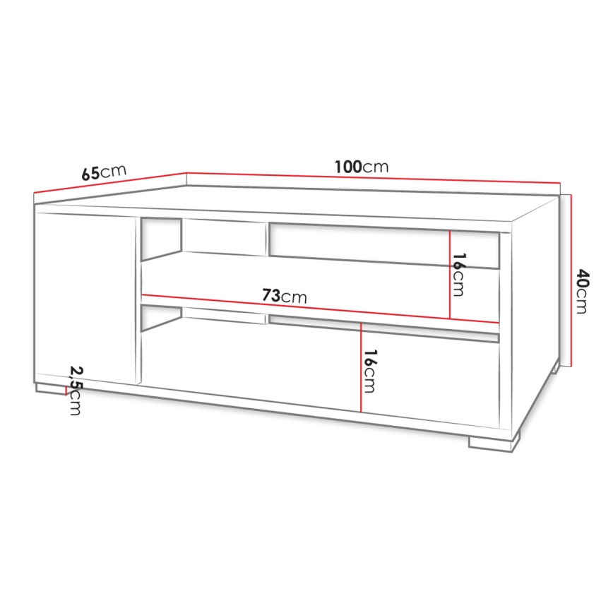 Mesa de centro GIMREN 100x40 cm branca