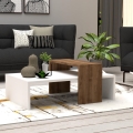 Mesa de centro GLOW 32x80 cm branco/castanho