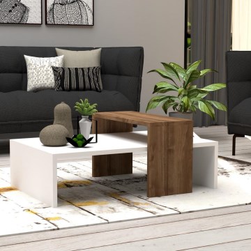 Mesa de centro GLOW 32x80 cm branco/castanho