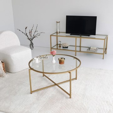 Mesa de centro GOLD SUN 40x83 cm dourado