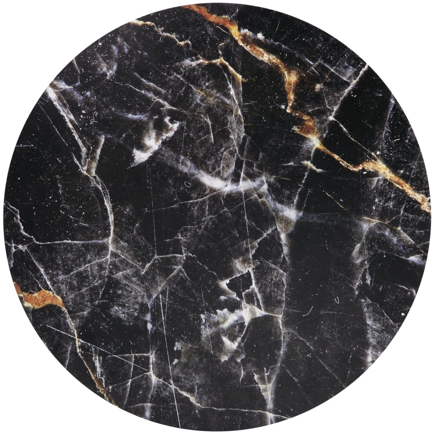 Mesa de centro HARISSA 41x42 cm preto/preto com decoração de mármore