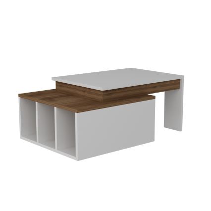 Mesa de centro KOLARADO 37,4x90 cm branco/castanho