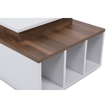 Mesa de centro KOLARADO 37,4x90 cm branco/castanho