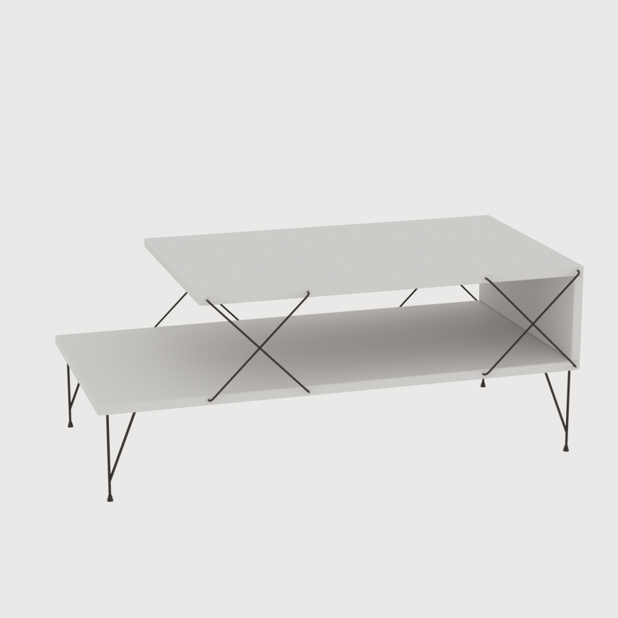 Mesa de centro LOIRE 40x100 cm branco