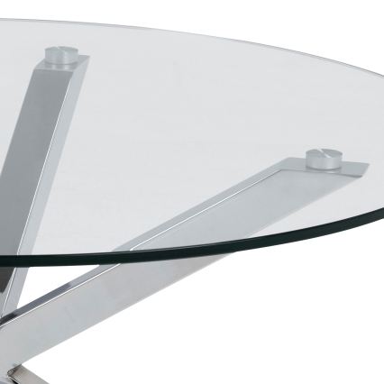 Mesa de centro LUCA 82 cm transparente/prateada
