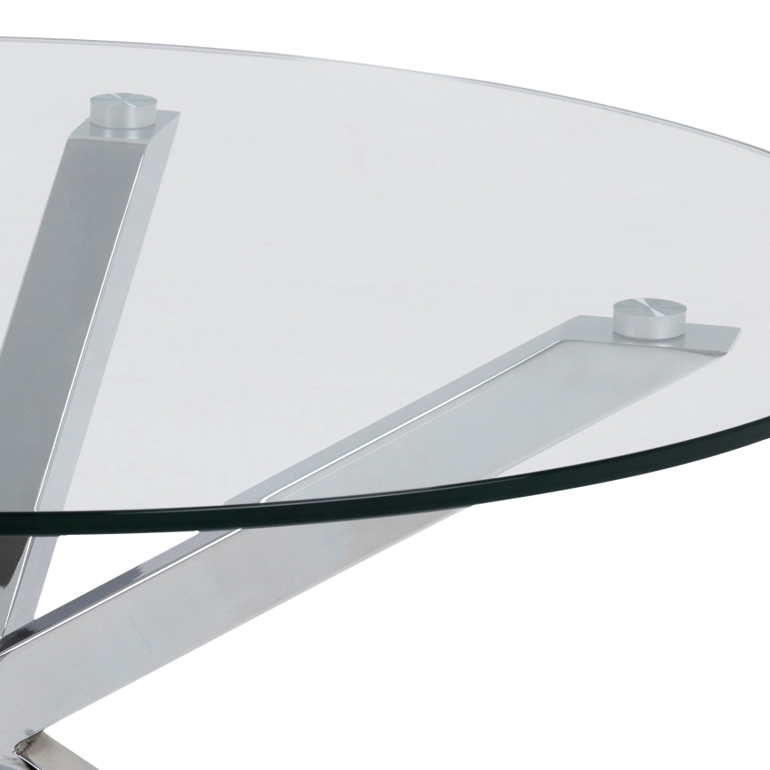 Mesa de centro LUCA 82 cm transparente/prateada