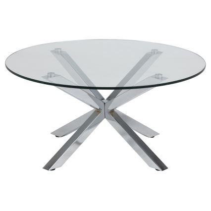 Mesa de centro LUCA 82 cm transparente/prateada