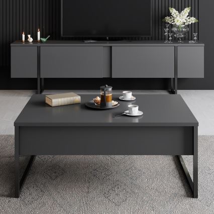 Mesa de centro LUXE 40x90 cm antracite/preto