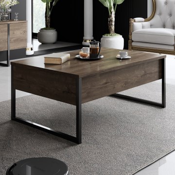 Mesa de centro LUXE 40x90 cm nogueira/preto