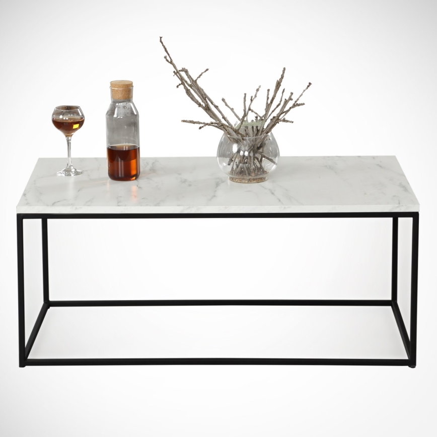 Mesa de centro MARMO 43x95 cm preto/branco