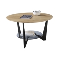 Mesa de centro MARMO Ø 70 cm carvalho/preto