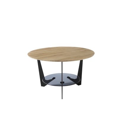 Mesa de centro MARMO Ø 70 cm carvalho/preto