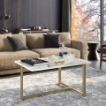 Mesa de centro MERIDETES 45x92 cm ouro/branco