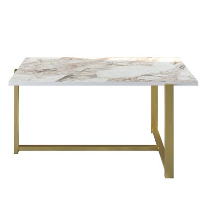 Mesa de centro MERIDETES 45x92 cm ouro/branco