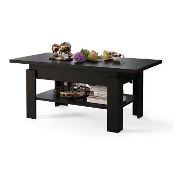 Mesa de centro/mesa de jantar extensível com tampo elevatório ROY preto