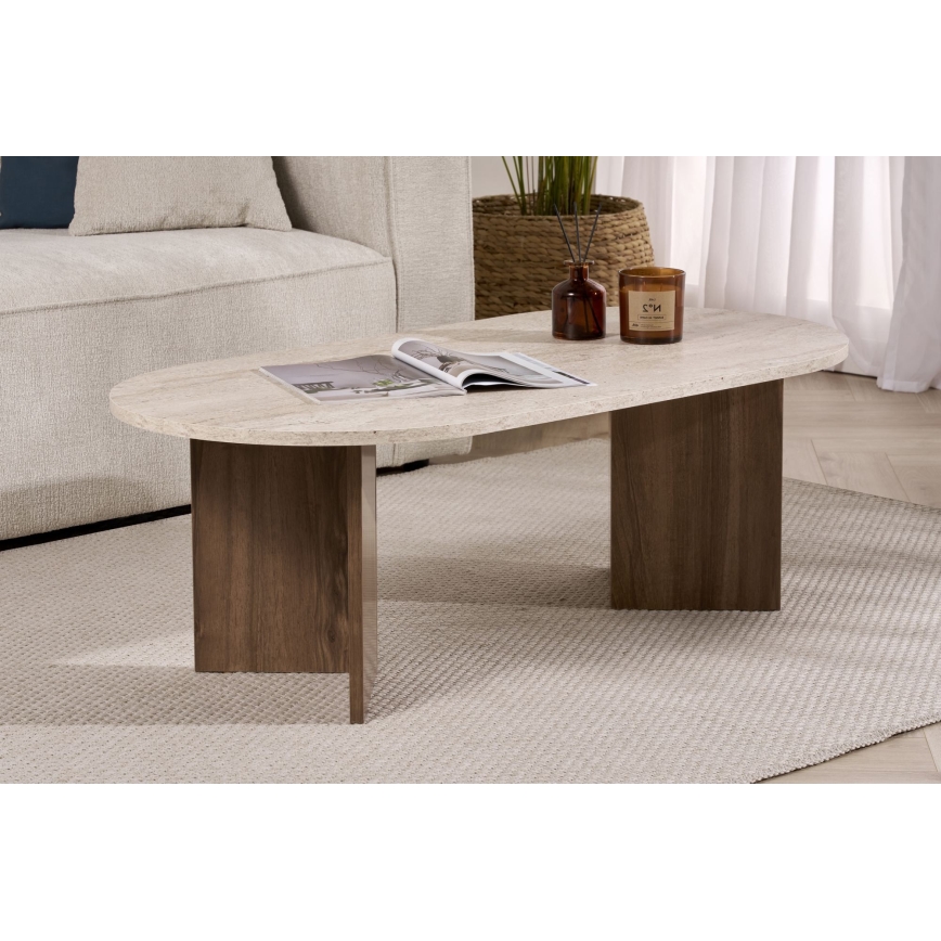 Mesa de centro NEL 119x60 cm bege/nogueira