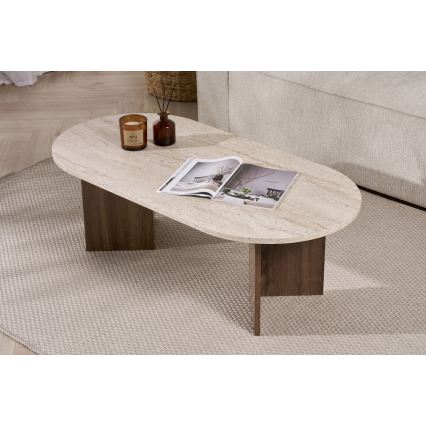 Mesa de centro NEL 119x60 cm bege/nogueira