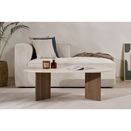 Mesa de centro NEL 119x60 cm bege/nogueira