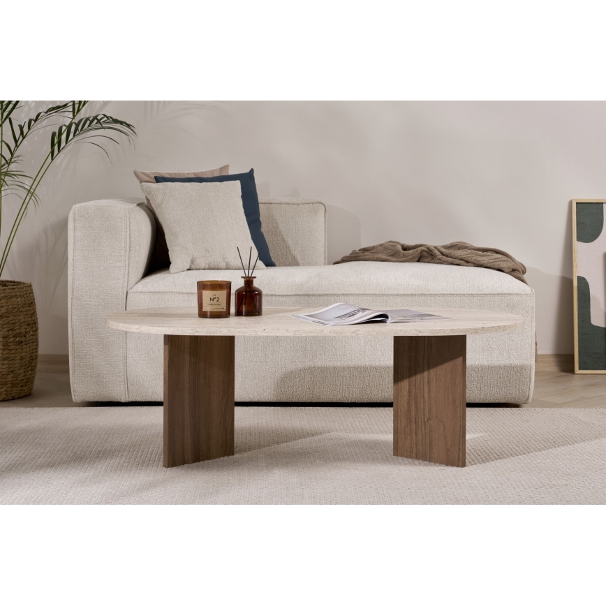 Mesa de centro NEL 119x60 cm bege/nogueira