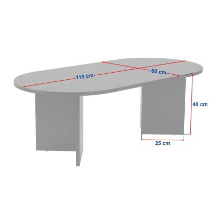 Mesa de centro NEL 119x60 cm bege/nogueira