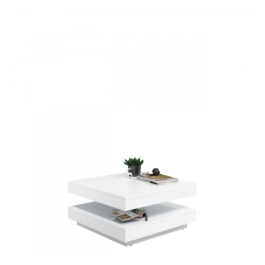 Mesa de centro NENANI 34x70 cm branco/carvalho wotan