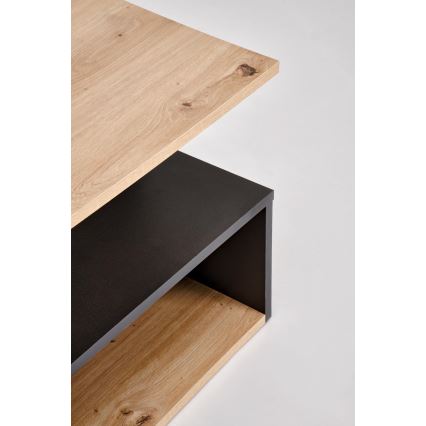 Mesa de centro NOTE 90x51 cm preta/carvalho artisan