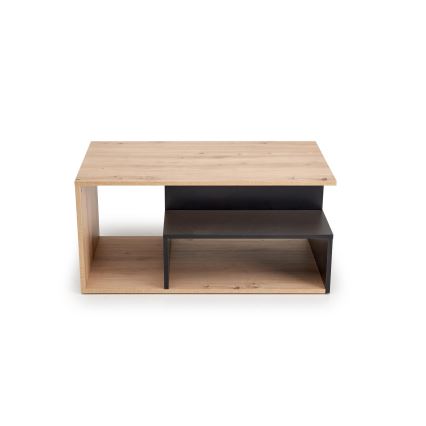Mesa de centro NOTE 90x51 cm preta/carvalho artisan