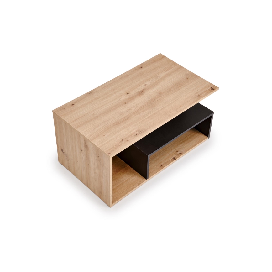 Mesa de centro NOTE 90x51 cm preta/carvalho artisan