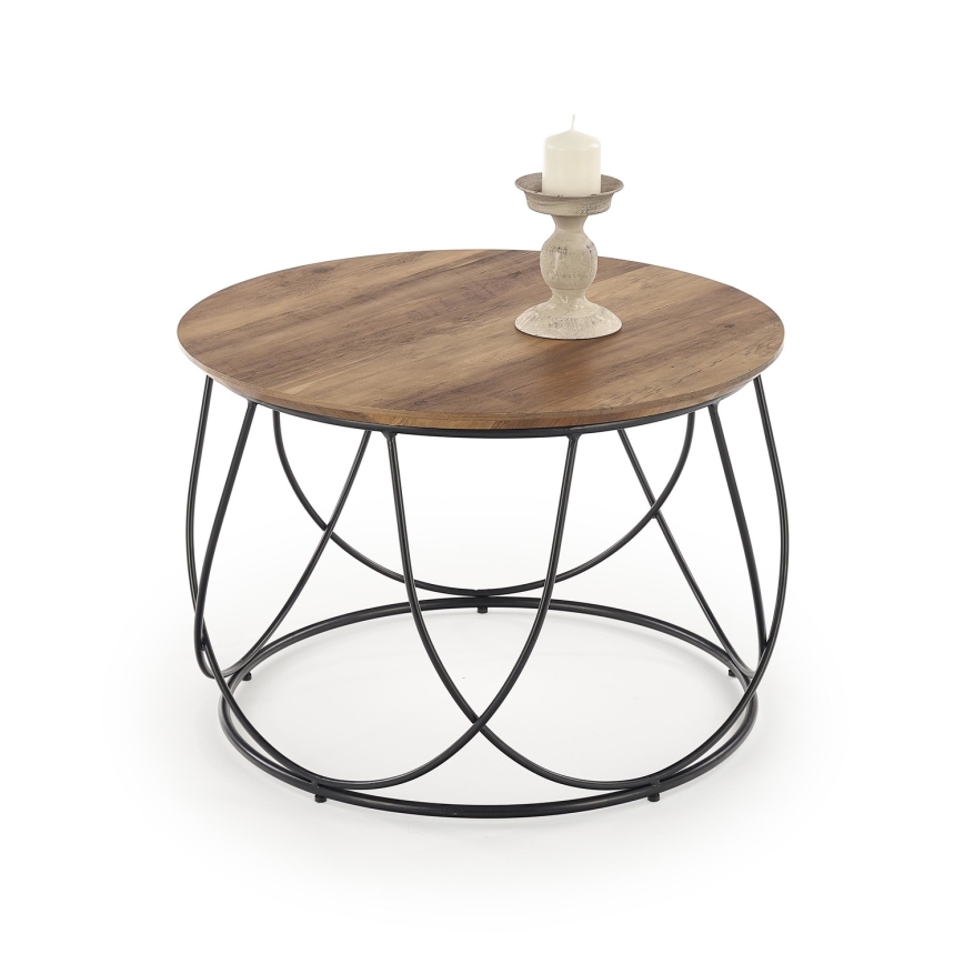 Mesa de centro NUBIRA 41x60 cm preto/castanho