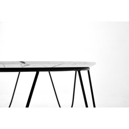 Mesa de centro NUBIRA 41x60 cm preto/decoração em mármore