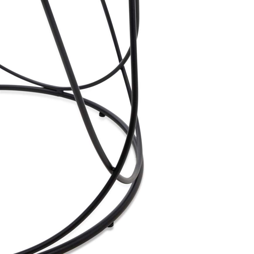 Mesa de centro NUBIRA 41x60 cm preto/decoração em mármore