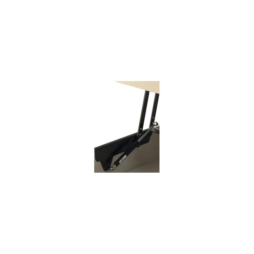Mesa de centro OASIS 75x75 cm com tampo elevatório e prateleira, creme/preto