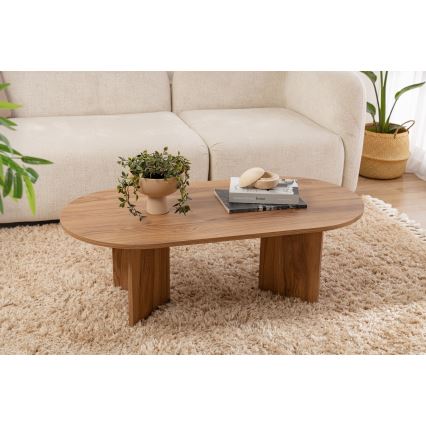 Mesa de centro OVAL 60x120 cm castanho
