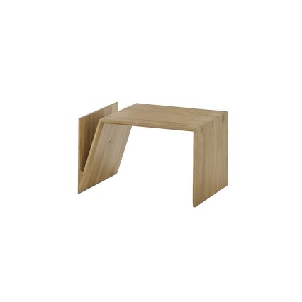 Mesa de centro PRISM 60x40 cm com ajuste vertical/horizontal em carvalho
