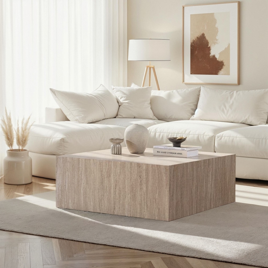 Mesa de centro PRIZMA 90x90 cm bege