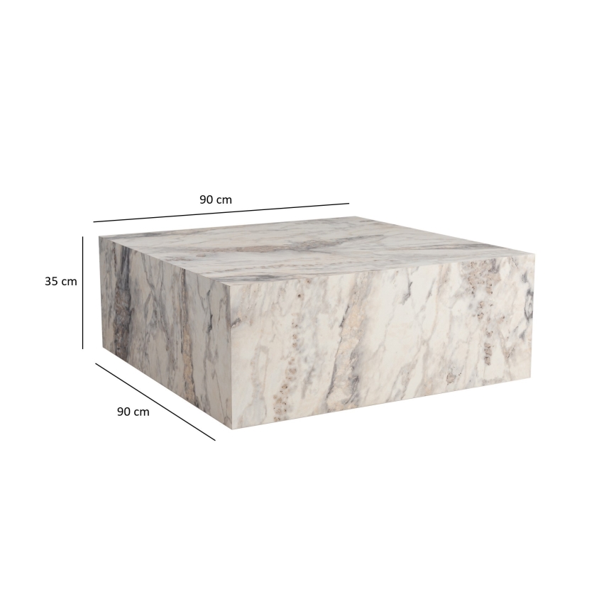 Mesa de centro PRIZMA 90x90 cm em mármore