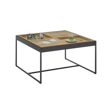 Mesa de centro PULSE 83x83 cm carvalho/preto