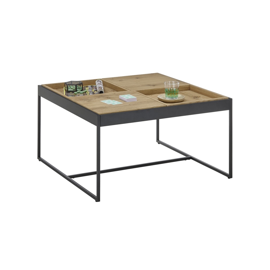 Mesa de centro PULSE 83x83 cm carvalho/preto